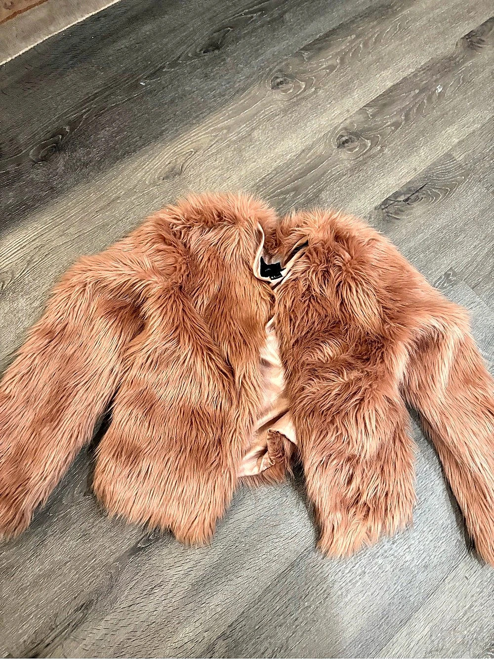 Forever 21 Faux Fur Teddy Jacket in Brown Size Small